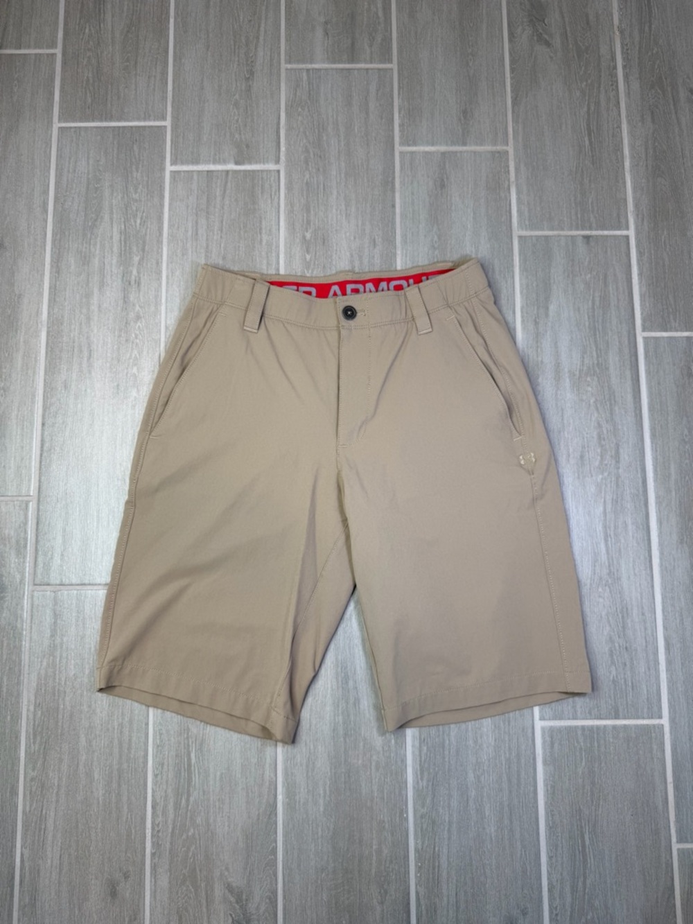 Under Armour Khaki Flat Front Performance Shorts